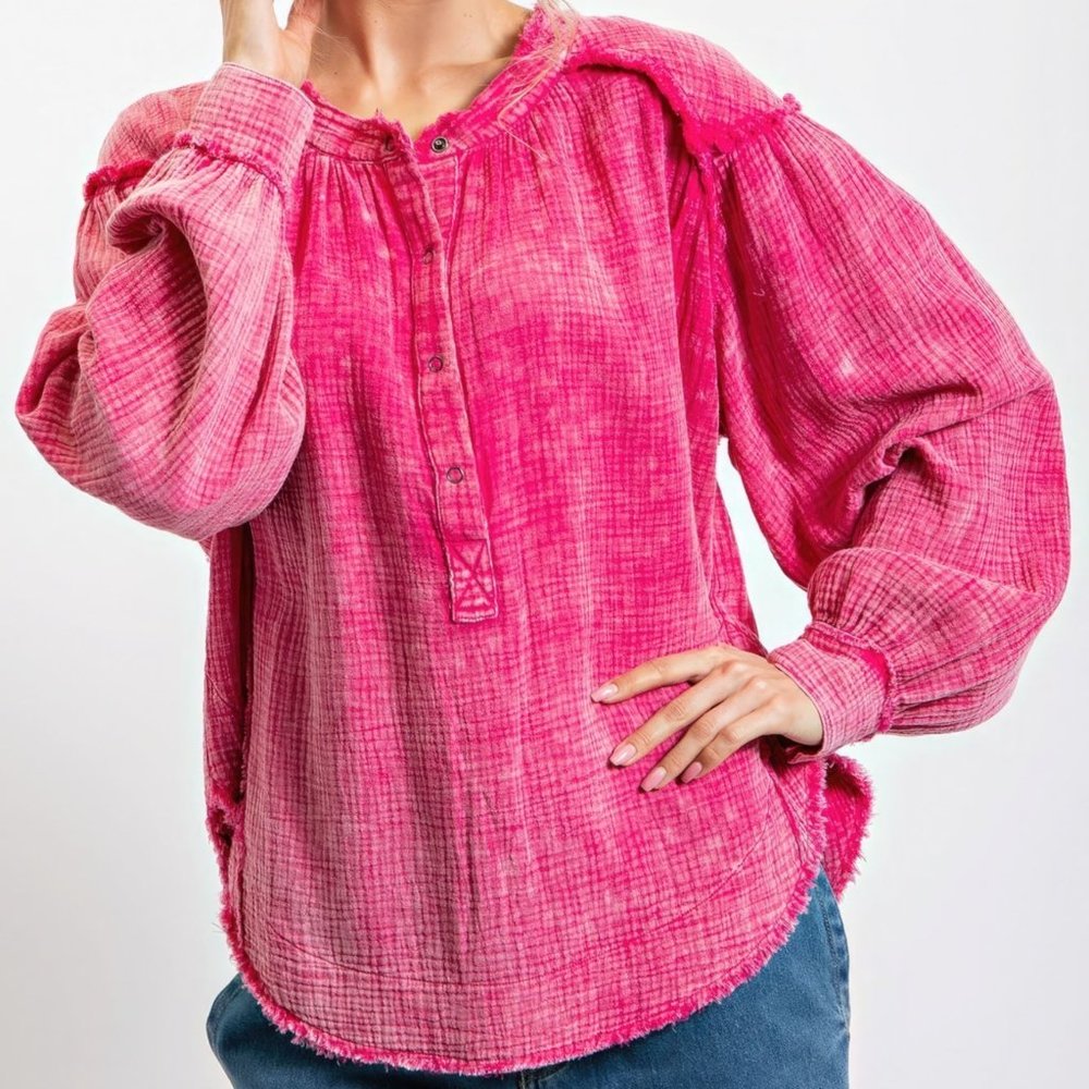 Washed Cotton Gauze Tunic